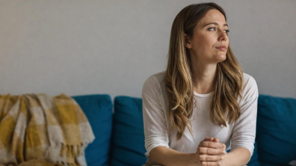 Woman reflecting on the deeper causes of her depression symptoms